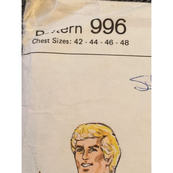 Kwik Sew Mens Long Sleeve Shirt Pattern #996 Size 42-44-46-48 Vintage Sewing Pat - Picture 2 of 3